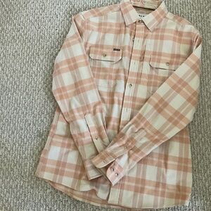 Vans Men's Pink Plaid Casual Button Down Shirt